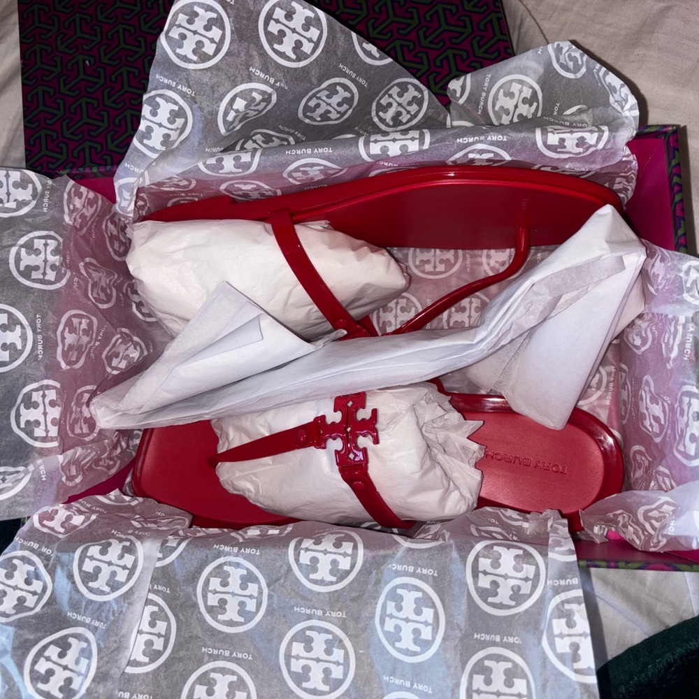 Red Tory sandals